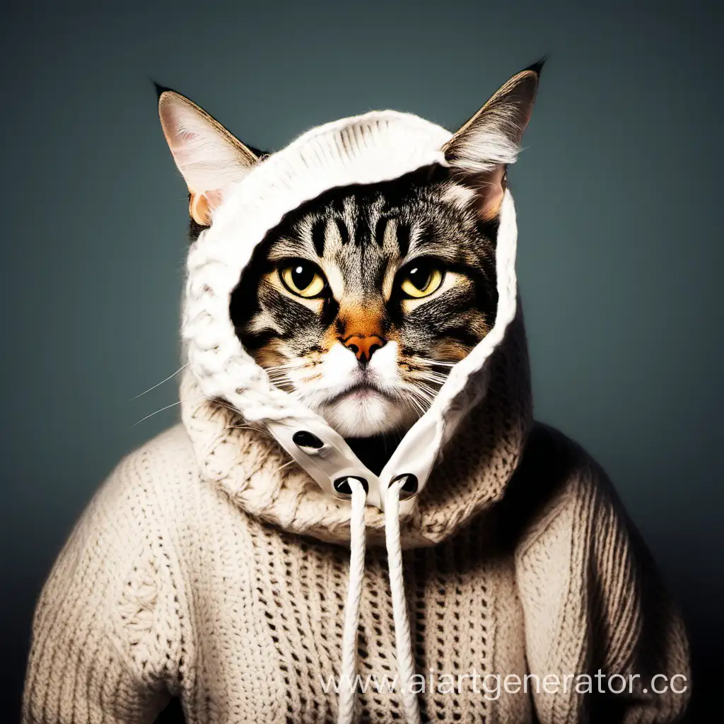 Adorable-Cat-in-Sweater-with-Playful-Bag-Muzzle