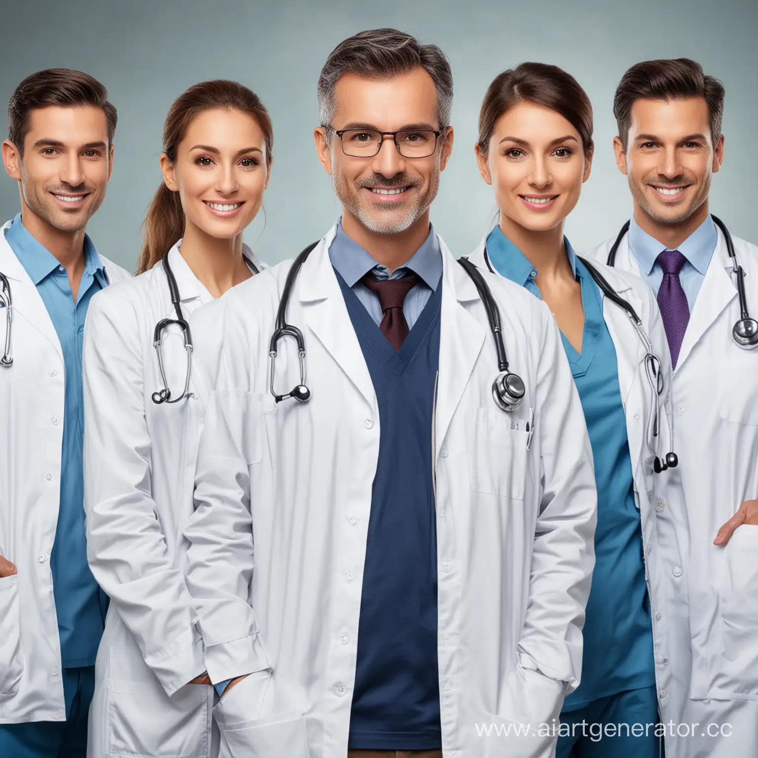 Diverse-Healthcare-Heroes-Celebrating-National-Doctors-Day-with-Colorful-Scrubs-and-Joyful-Expressions