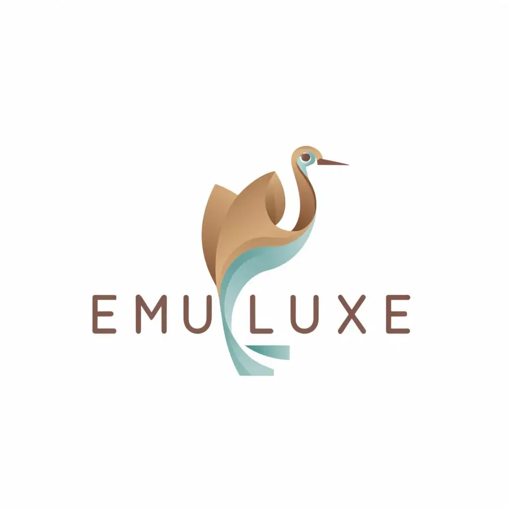 logo, 1. **Design Concept:**
   - Emu Luxe logo aims for luxury with pastel colors and minimalism.
   - Focus on a small, elegant Emu bird symbol with sleek "Emu Luxe" font.

2. **Symbolic Element:**
   - Use half/head of Emu bird for minimal elegance.
   - Vibrant pastels enhance luxury essence.

3. **Typography:**
   - "Emu Luxe" in unique, clear, sleek font.
   - Statement font style adds distinctiveness.

4. **Size and Placement:**
   - "Emu Luxe" dominates, Emu bird subtle.
   - Ensure balance, Emu complements text.

5. **Color Palette:**
   - Soft pastels evoke luxury and sophistication.
   - Colors attract attention subtly.

6. **Final Presentation:**
   - Combine elements for a refined, minimalistic logo.
   - Reflect brand's luxury identity distinctly., with the text "EMU LUXE", typography
