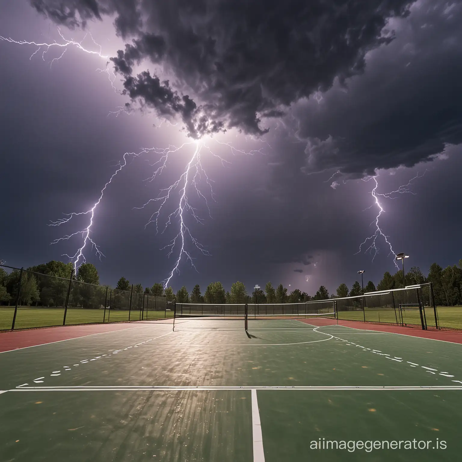 Outdoor-Pickleball-Match-Under-Dramatic-Cloudy-Sky-with-Lightning