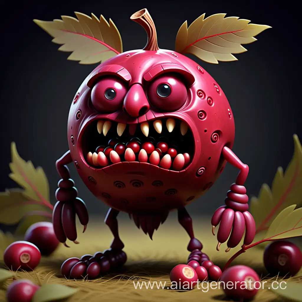 Cartoonish-Living-Cranberry-Creature-in-Slavic-Mythical-Form