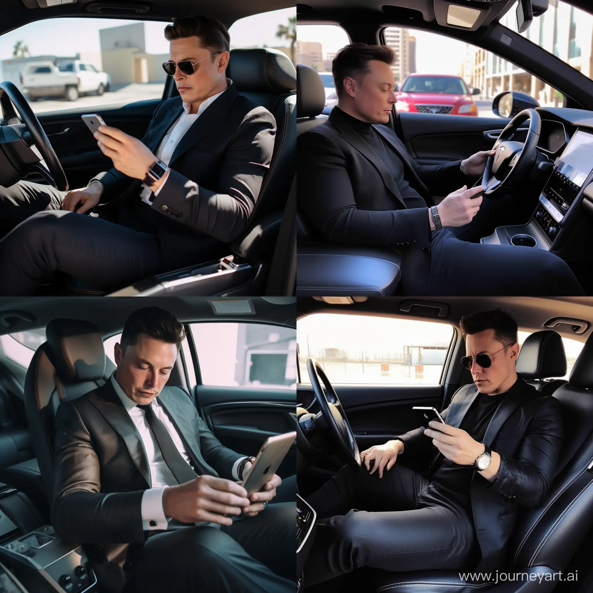 Elon-Musk-Showcasing-nabelexcom-in-Car-on-Phone
