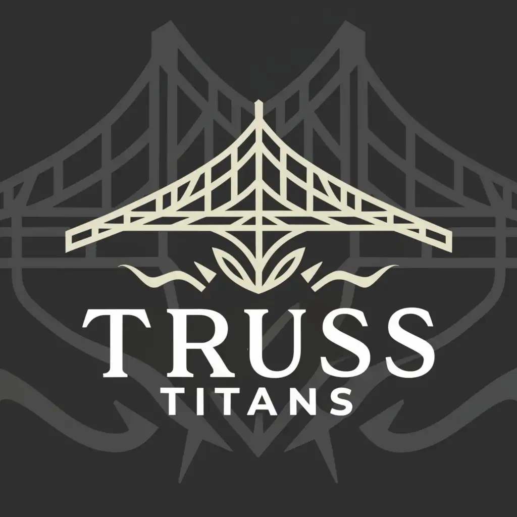 a logo design,with the text "Truss Titans", main symbol:truss bridge,Moderate,be used in Construction industry,clear background