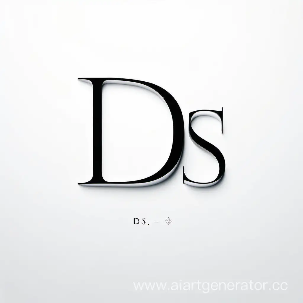 Minimalist-Style-Drawing-Project-DS-Inscription-on-White-Background