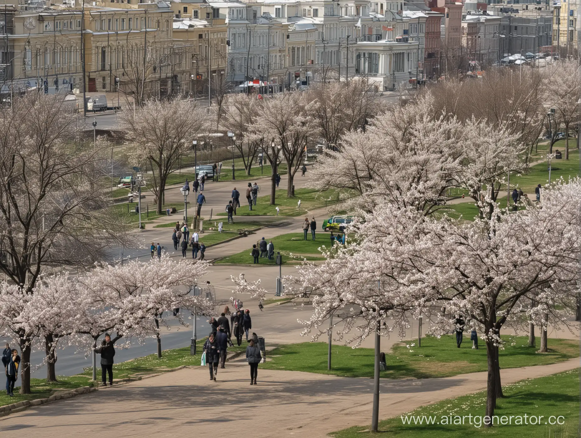 Россия, город, люди, весна