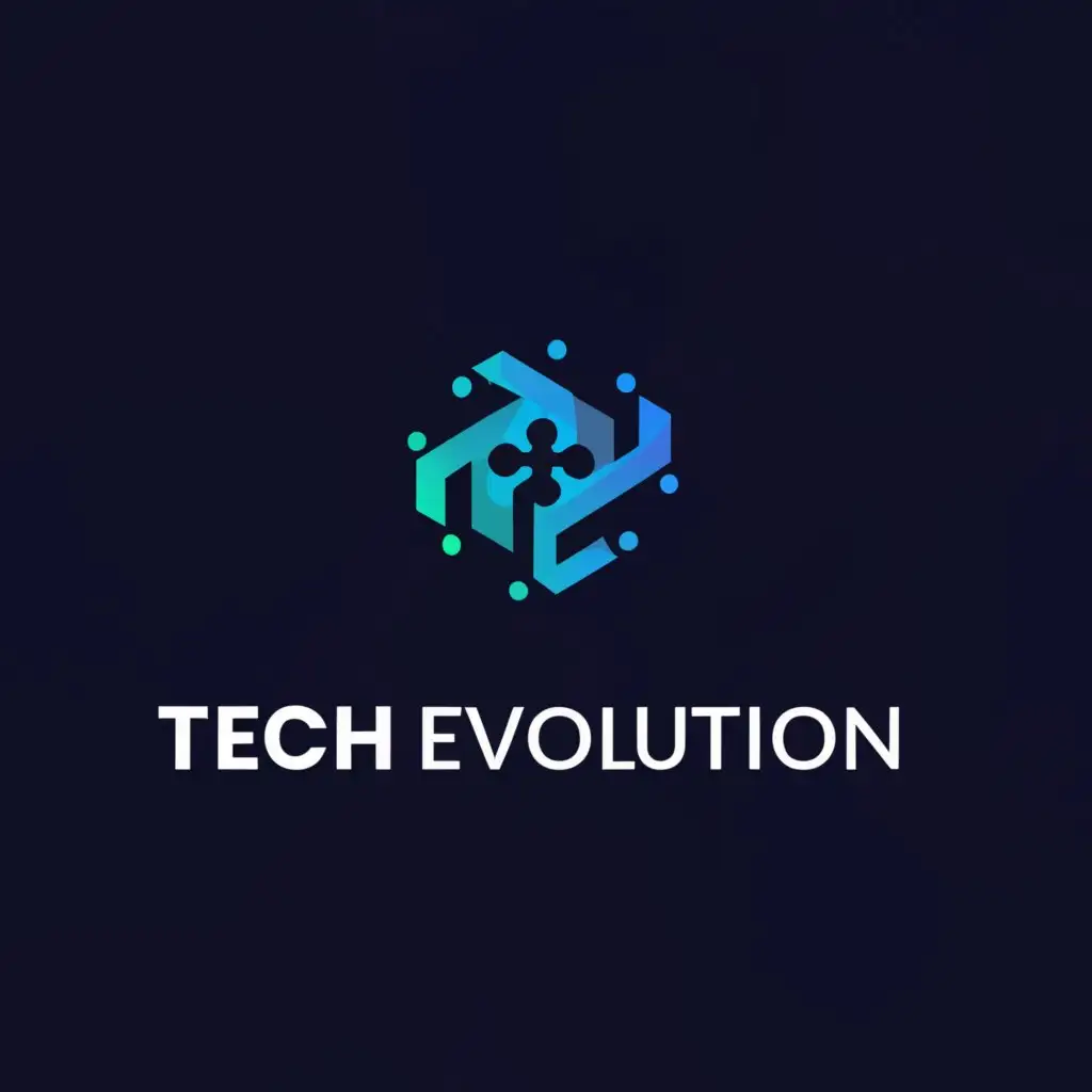 a logo design,with the text "Tech Evolution", main symbol:Technical graphic with black tech blue colors,Moderate,be used in Technology industry,clear background