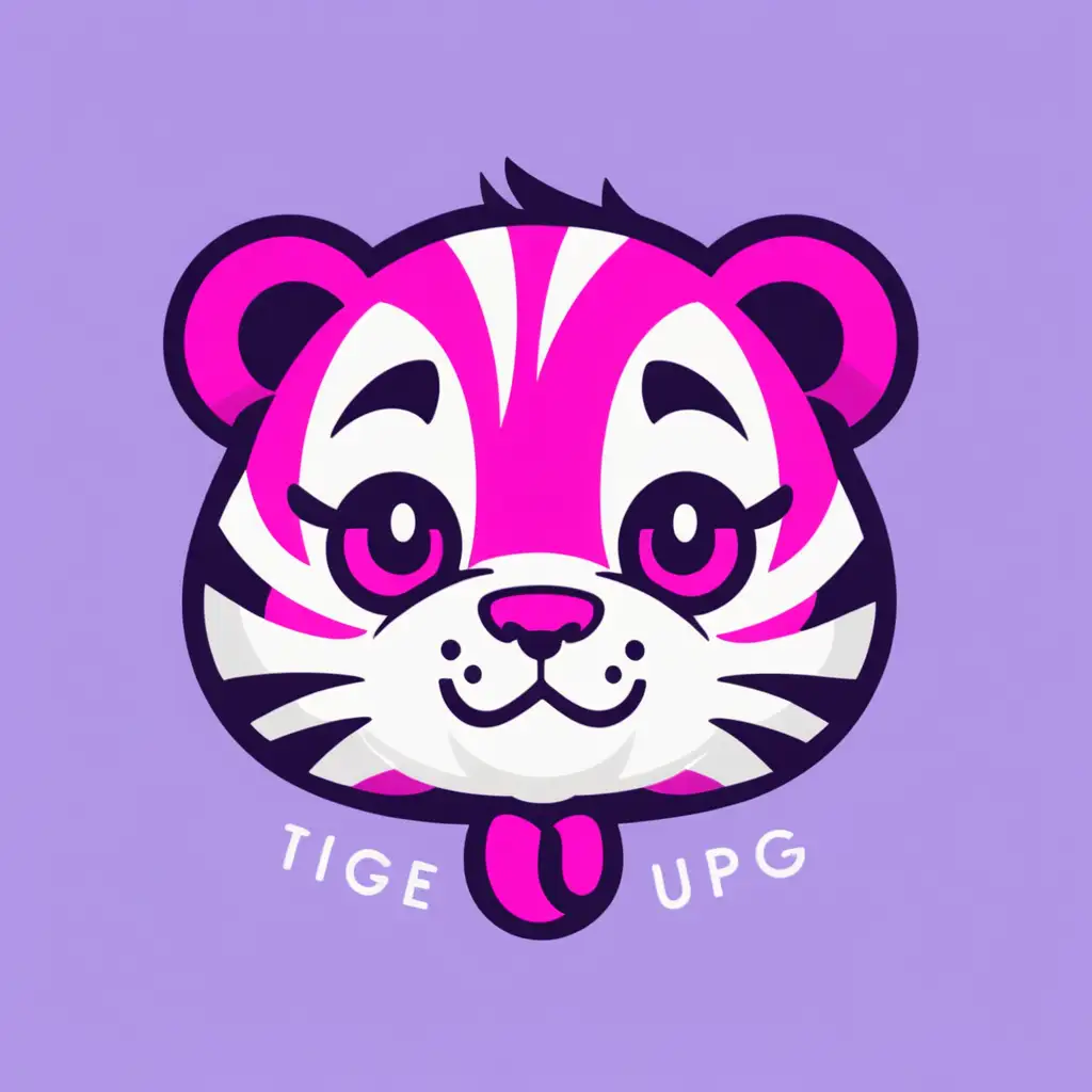 Step into adorableness with a super cute logo featuring a minimalist magenta tiger. The tiger's puffy face and big eyes exude charm and appeal, making it an irresistible symbol for your company. Super cute, logo, magenta, minimalist, tiger, puffy face, big eyes, charm, appeal.

