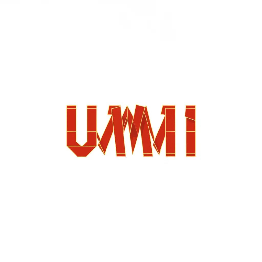 a logo design,with the text "umami", main symbol:origami letters,complex,be used in Internet industry,clear background