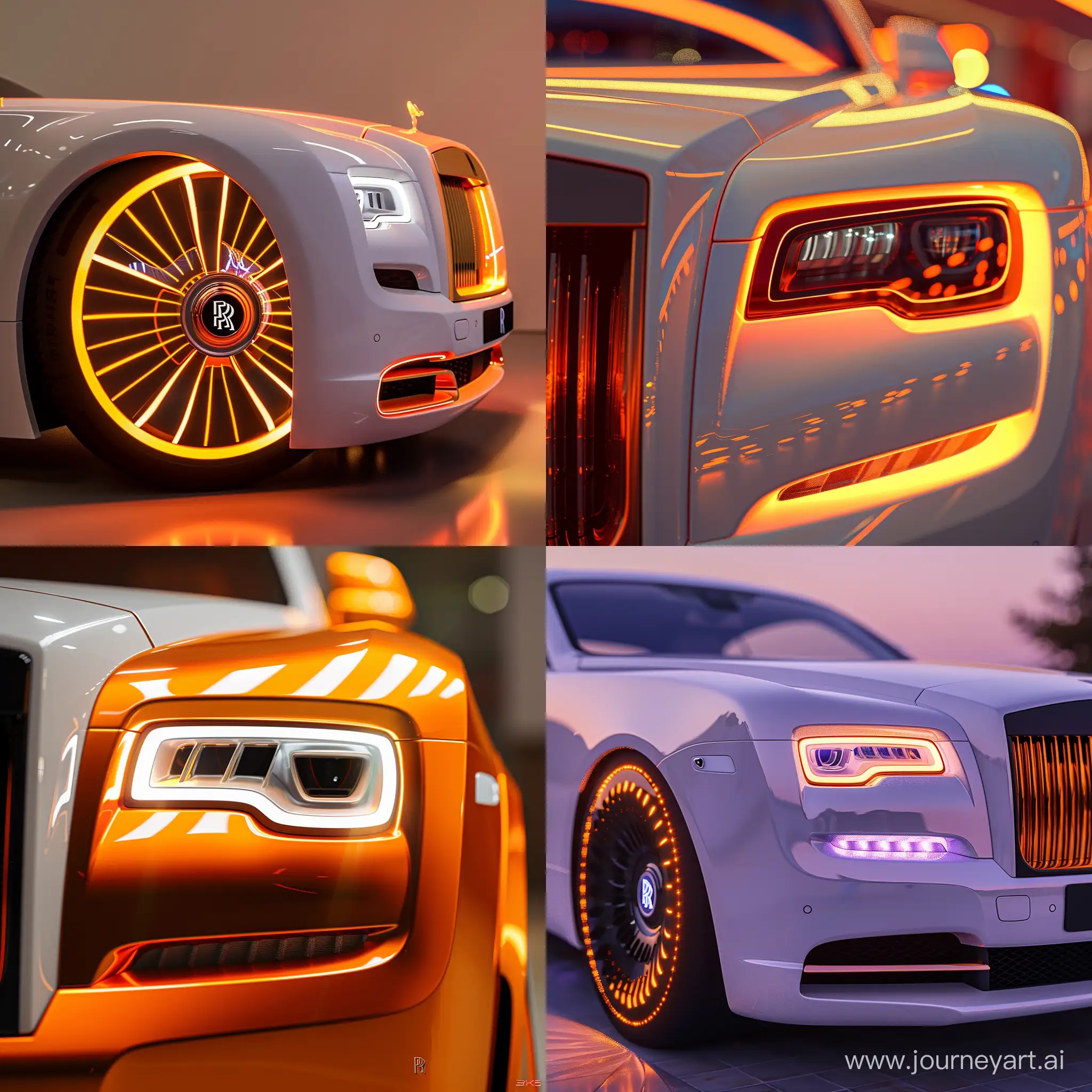 fantasy luxury rolls Royce round headlight  phenomenon futurist concept photo, in the style of light white and orange, reefwave, 32k uhd, intense close-ups, poolcore, precise nautical detail. realistic, in the Tajikistan, closeup, ultra detailed, fairy lighting, photorealistic, bright colors, volumetric rays of light, hdr. realistic, photography. --v 6 --ar 1:1 --no 39460