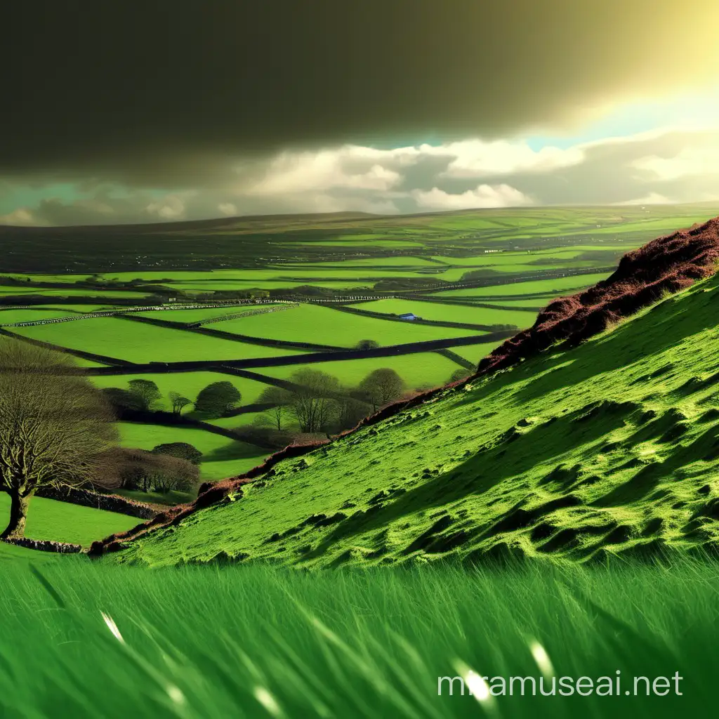 Scenic Irish Landscape for Saint Patricks Day Celebration