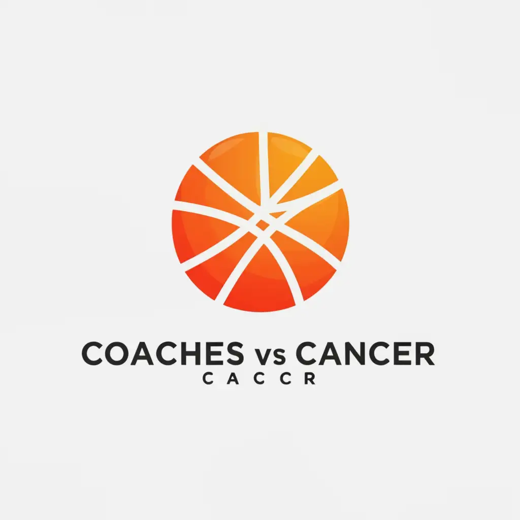 a logo design,with the text "Coaches vs. Cancer", main symbol:Basketball,Minimalistic,be used in Nonprofit industry,clear background