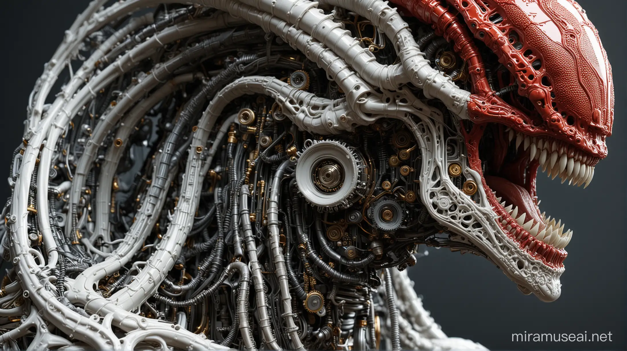 Elegant Xenomorph Cyborg Portrait in Detailed 3D Rendering