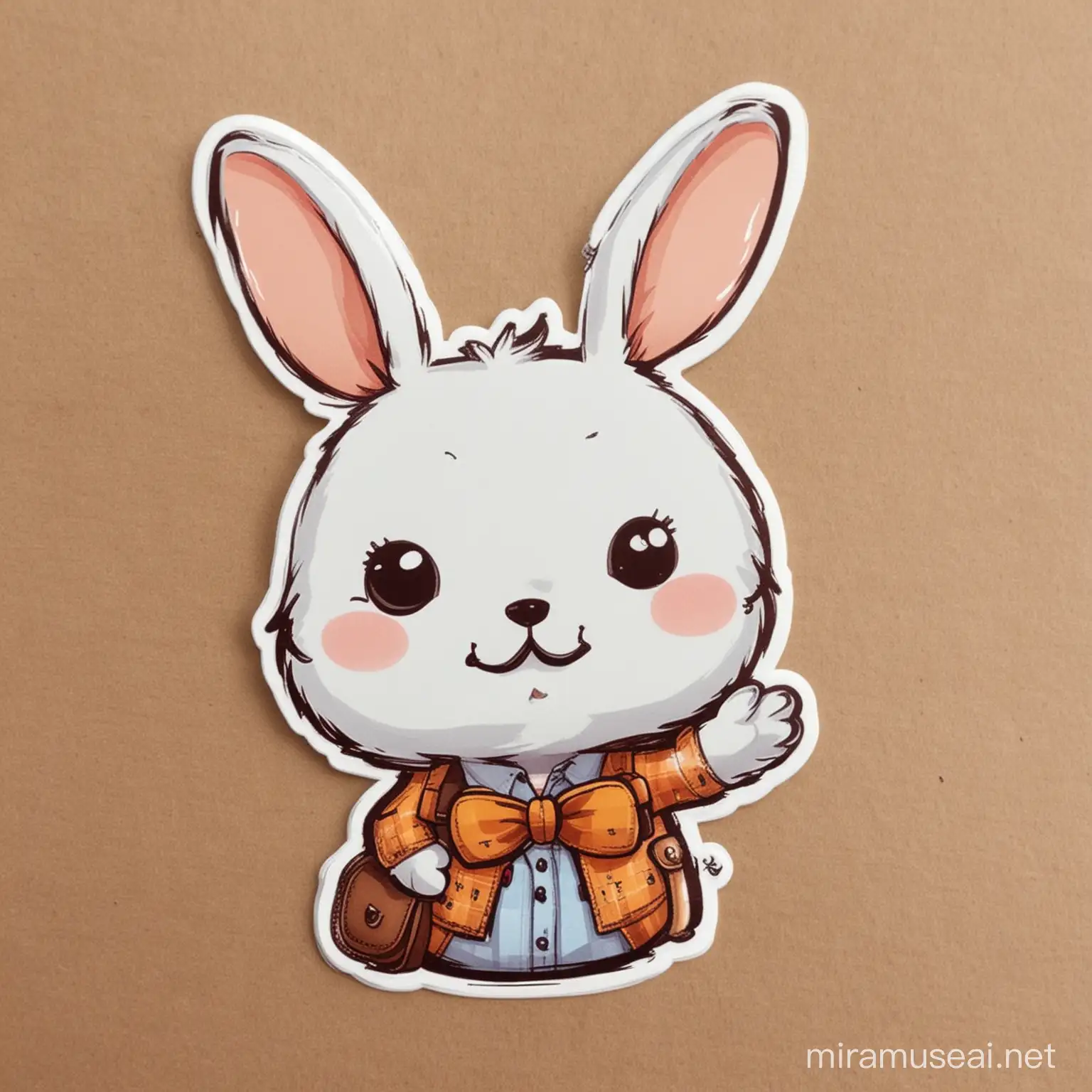 Cartoon Rabbit Teacher Sticker for Classroom Decoration
