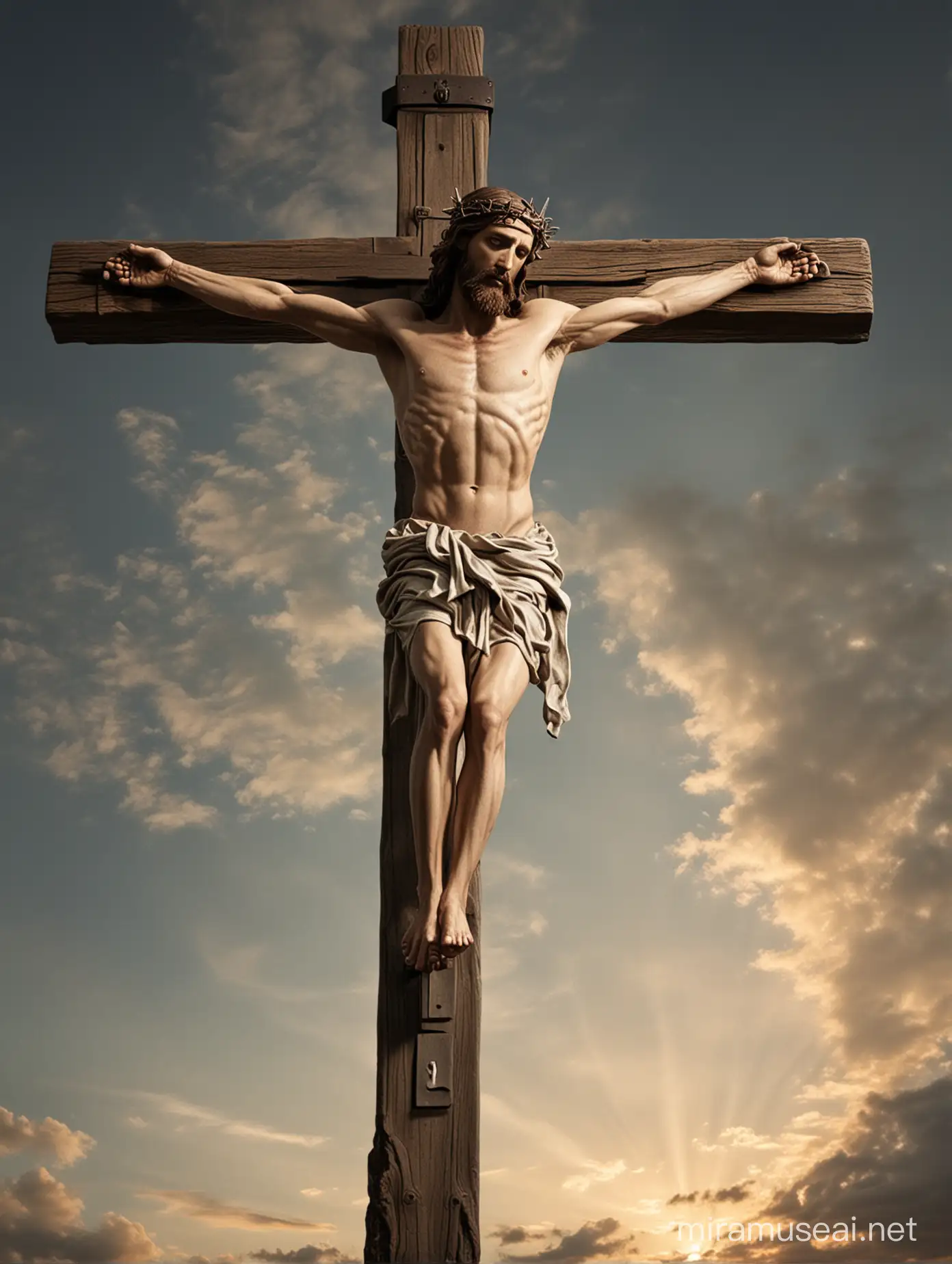 Solemn Depiction of Jesus Crucifixion