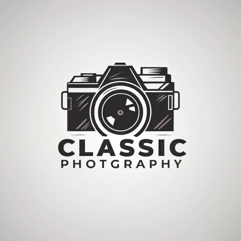 a logo design,with the text "Classic Photography", main symbol:photographer cameras,Moderate,be used in Events industry,clear background