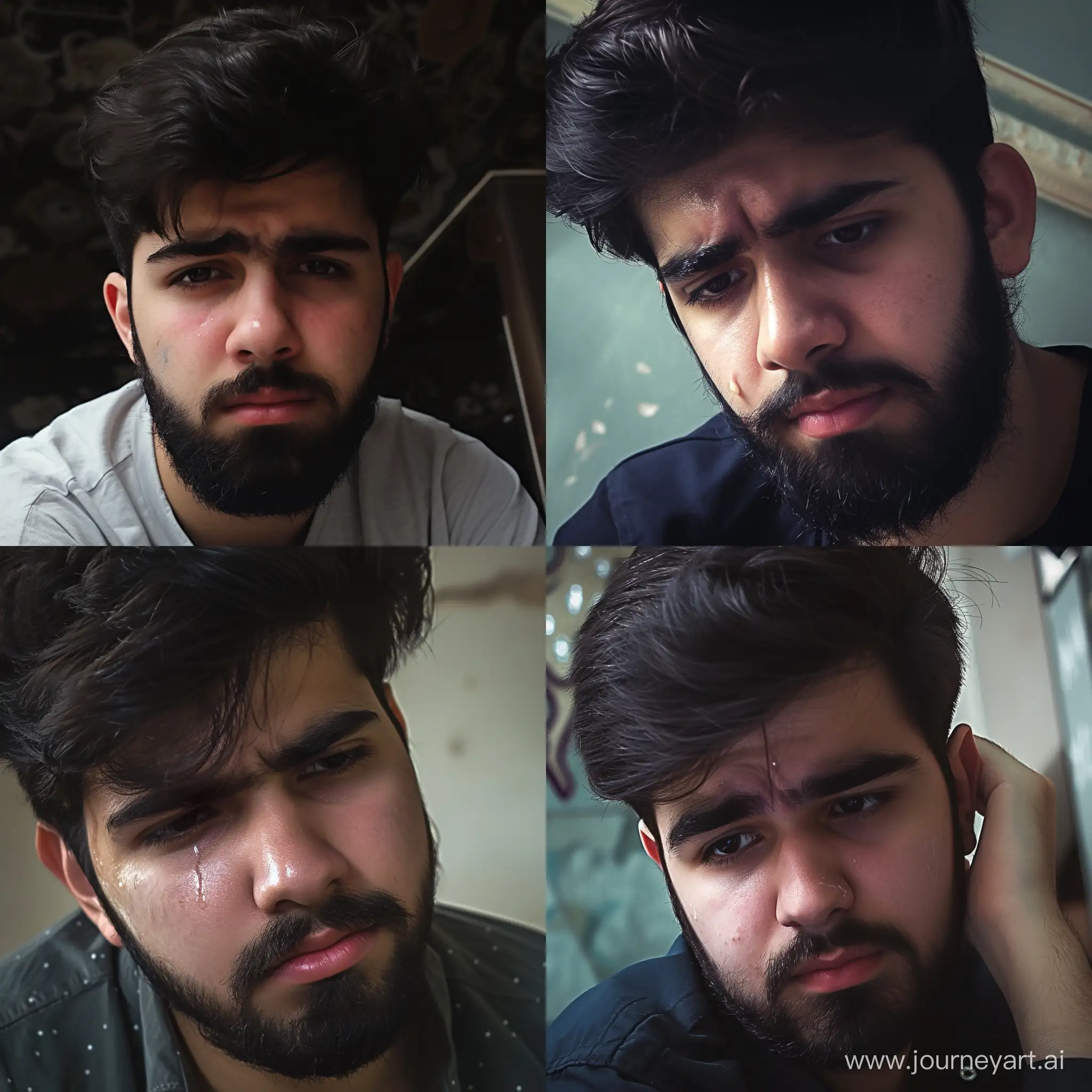 Young-Man-with-Black-Beard-Expressing-Sadness