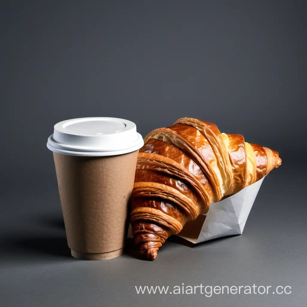 Morning-Delight-Coffee-in-a-Paper-Cup-with-Croissant