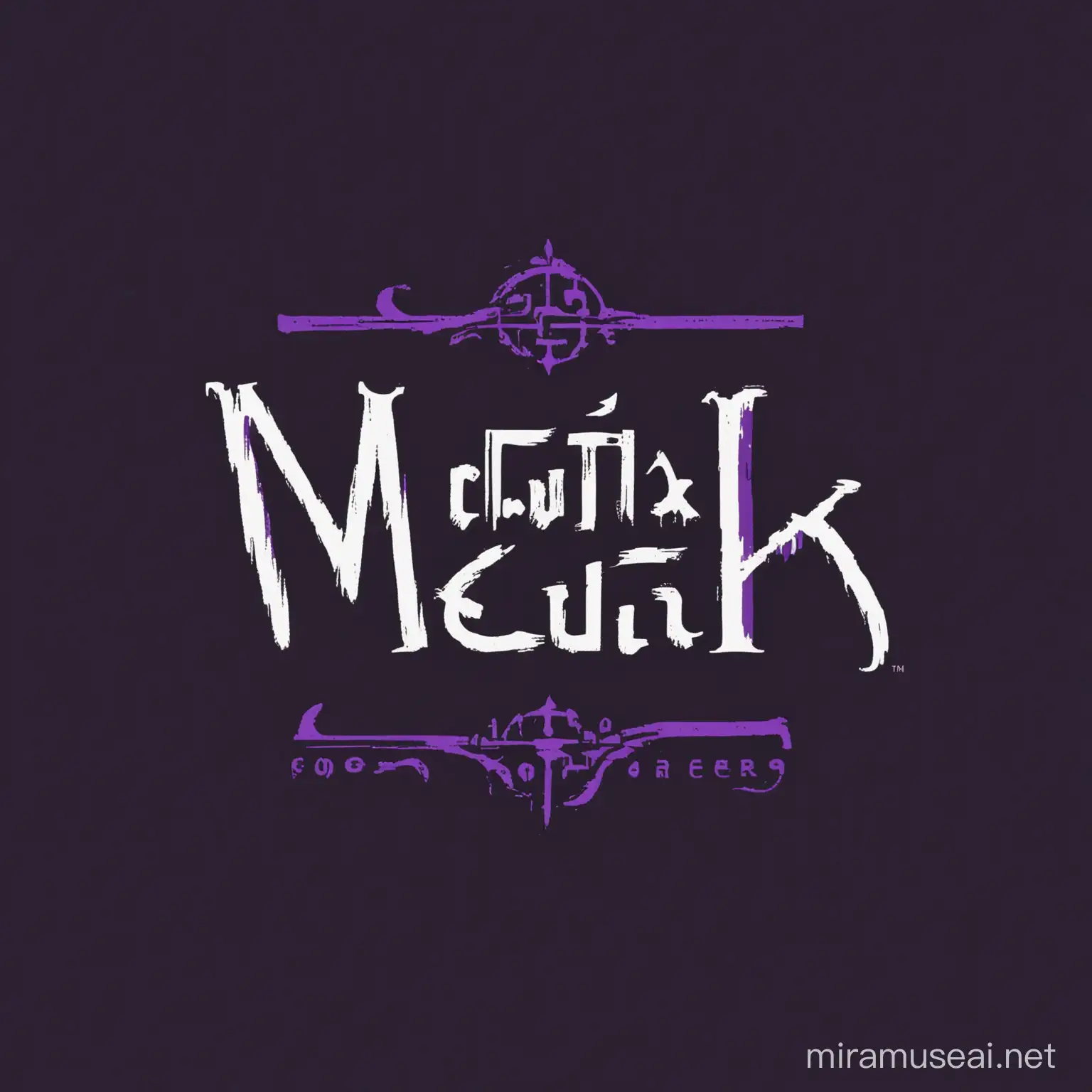  small logo sized as 64x64 pixels for a pgogrammer with nickname "Meorwik", also in dark purple and black colors