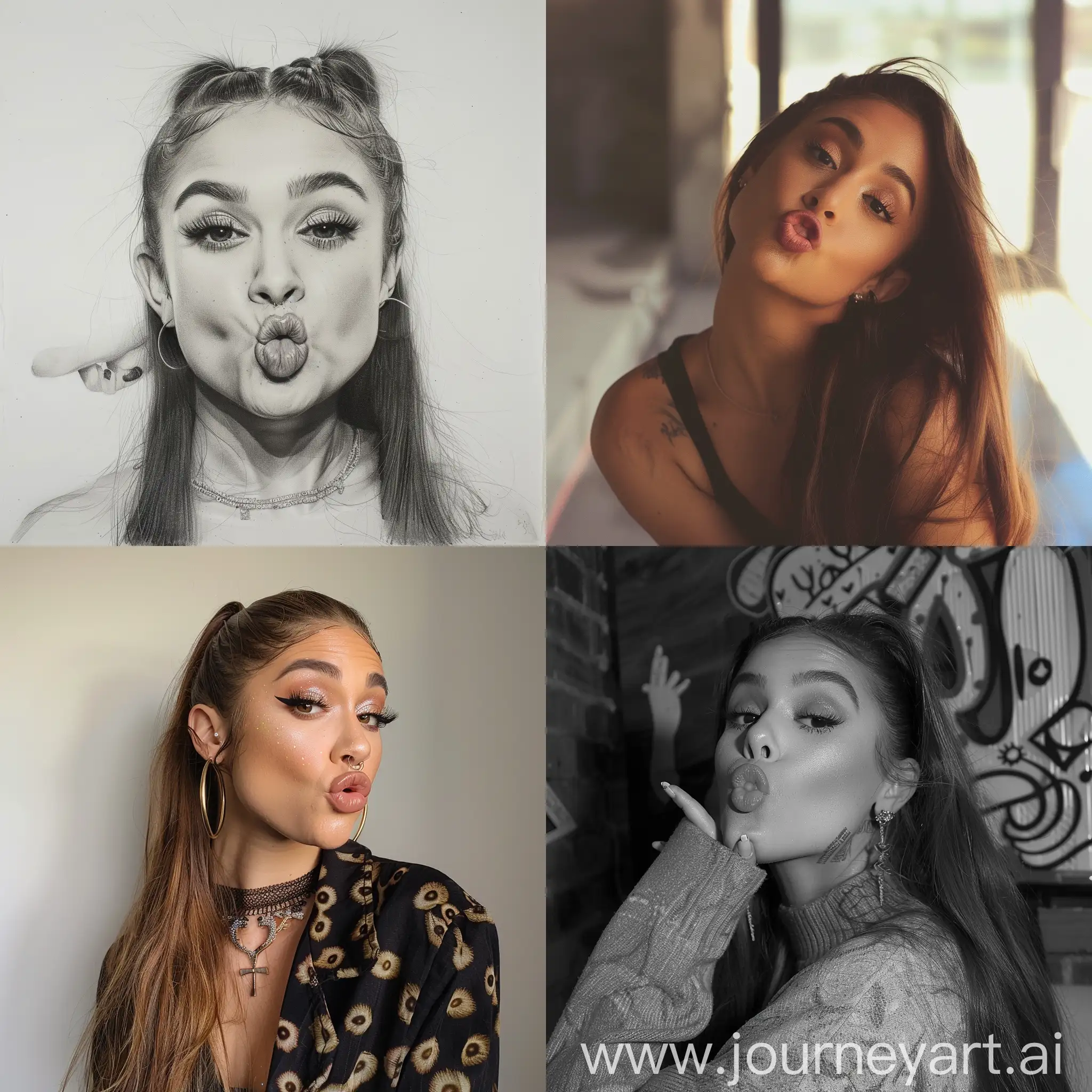 Ariana grande in a pouting expression