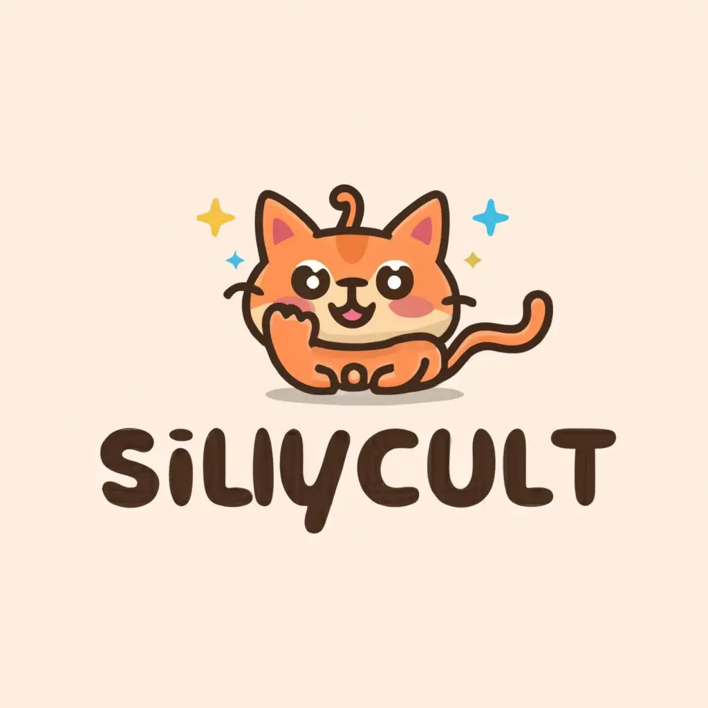 a logo design,with the text "SillyCult", main symbol:funny looking cat,Moderate,be used in Retail industry,clear background