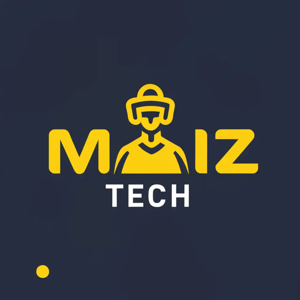 LOGO-Design-For-Moiz-Tech-Modern-Front-Face-with-Yellow-Cap-Emblem