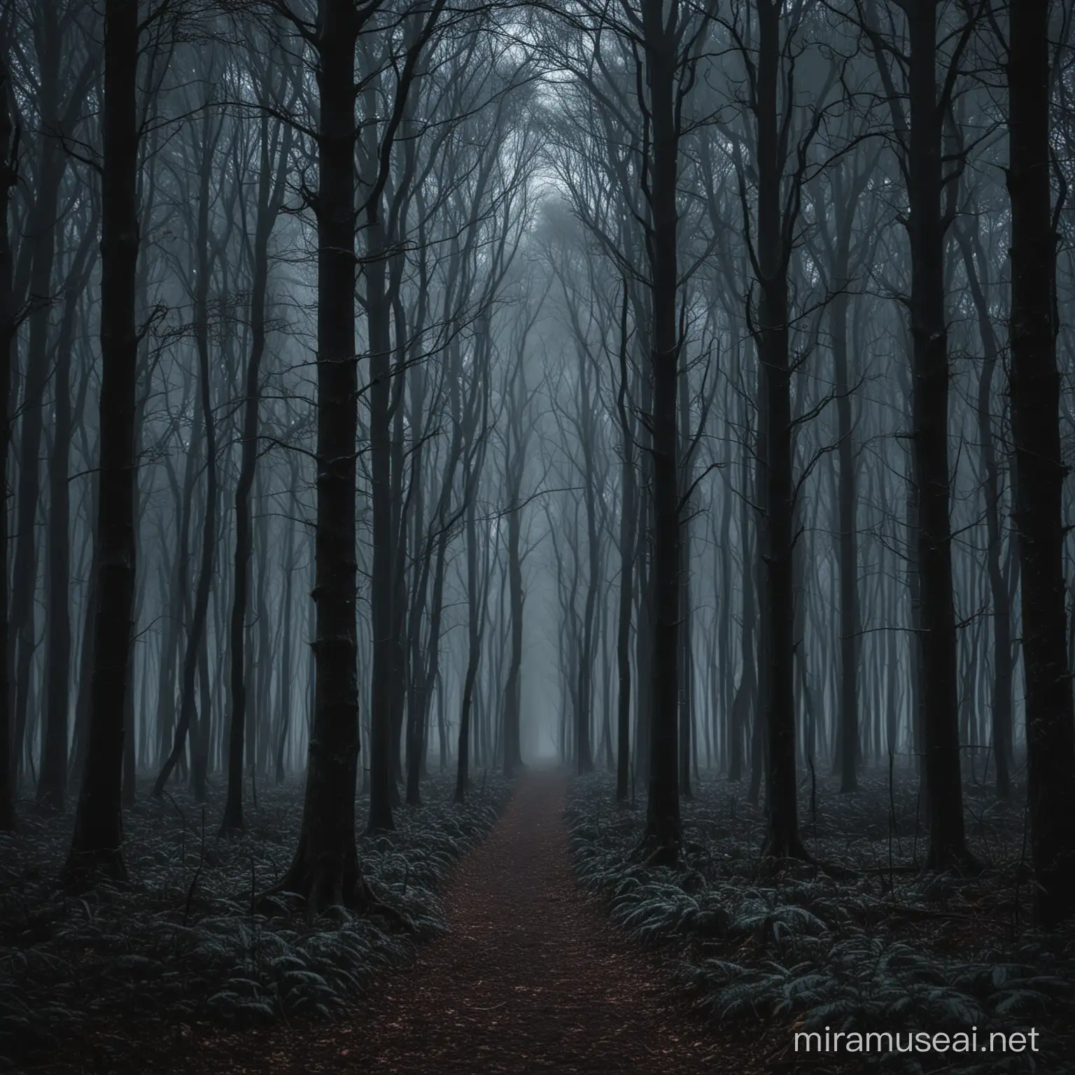 Enchanting Night in the Dark Forest