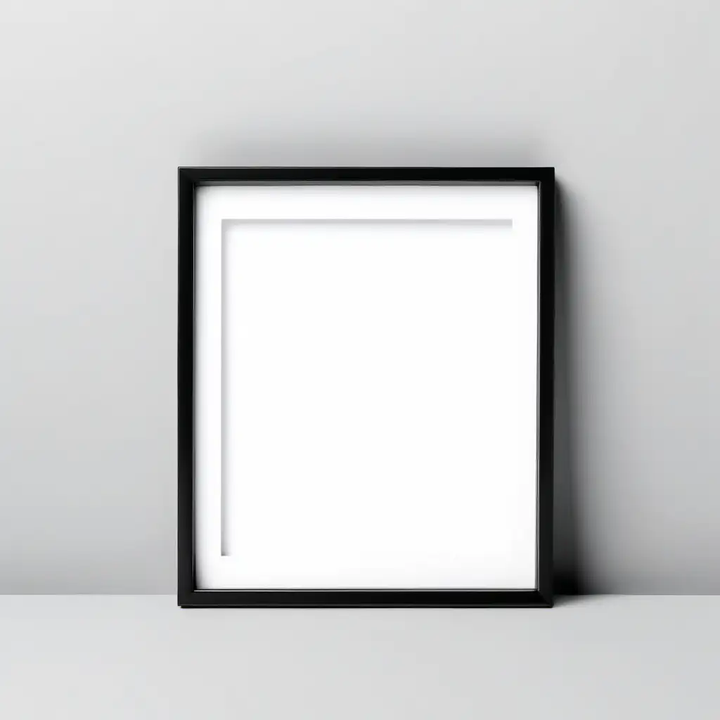 small minimalist black frame with white insert mockup portrait 