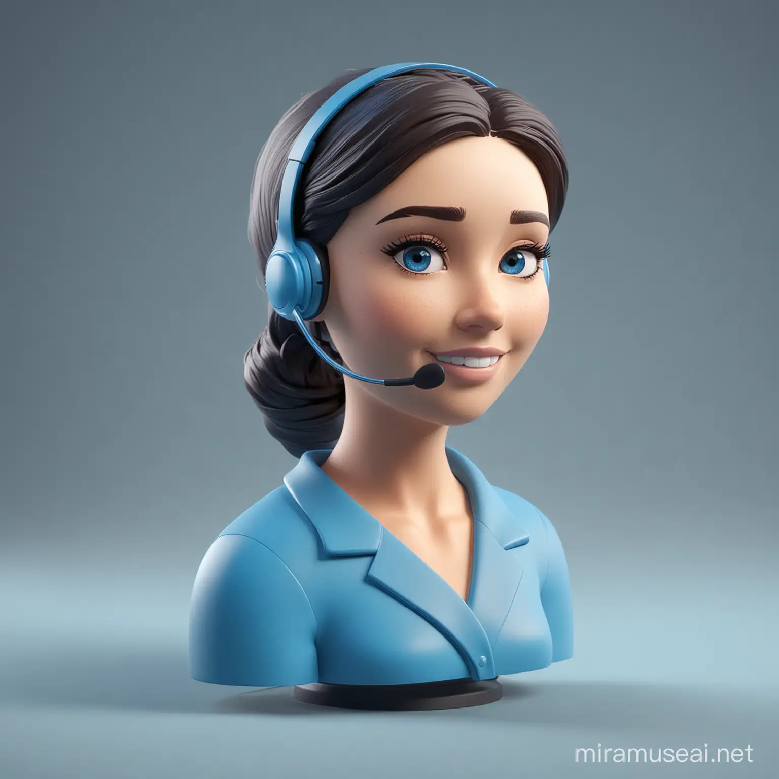 a 3d asset in blue describing "24/7 Virtual Receptionist" functionality