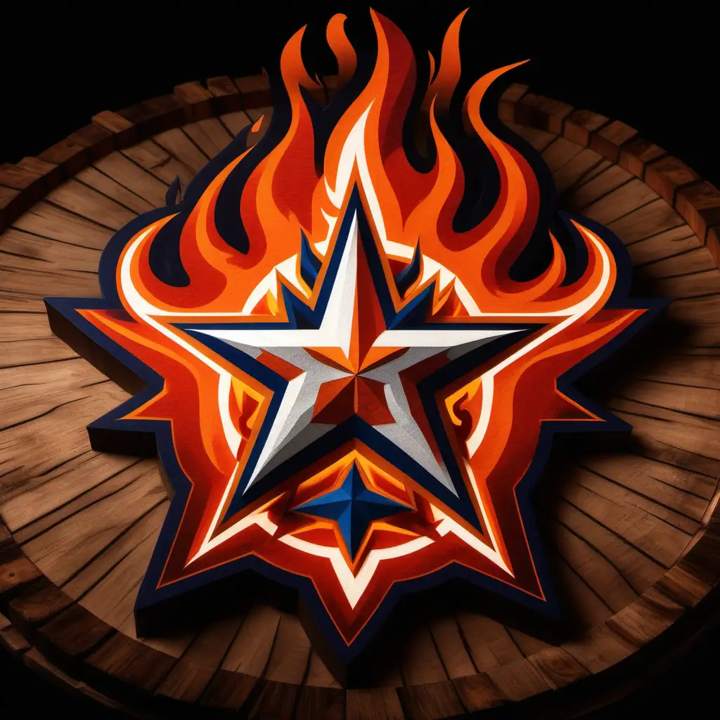 Imagine a strikingly vibrant and ultra-high-definition depiction of the Astros Baseball logo, set against a backdrop of intense, dynamic flames that encircle and highlight the emblem. The logo itself is rendered with meticulous detail, showcasing the iconic star and the bold, stylized typography that spells out "Astros," each letter crisp and prominent. The star is not merely static; it seems to pulse with energy, suggesting movement and passion, while the surrounding fire adds an element of fierceness and determination.

The flames are not uniform; they vary in shades of red, orange, and hints of blue at the core, suggesting an almost supernatural intensity. They dance and flicker, casting a warm, glowing light that accentuates the logo’s features and throws sharp, dramatic shadows that add depth and texture to the scene. This fire symbolizes not just the physical prowess and competitive spirit of the team but also the burning passion of its fans and the vibrant energy of the game itself.

This image is designed to be more than just a visual representation; it's an emotion, a declaration of resilience, strength, and unwavering support for the Astros. The ultra-high-definition quality ensures that every detail, from the intricate play of light and shadow on the flames to the precise contours of the logo, is captured with stunning clarity, making it a powerful and eye-catching homage to the team.