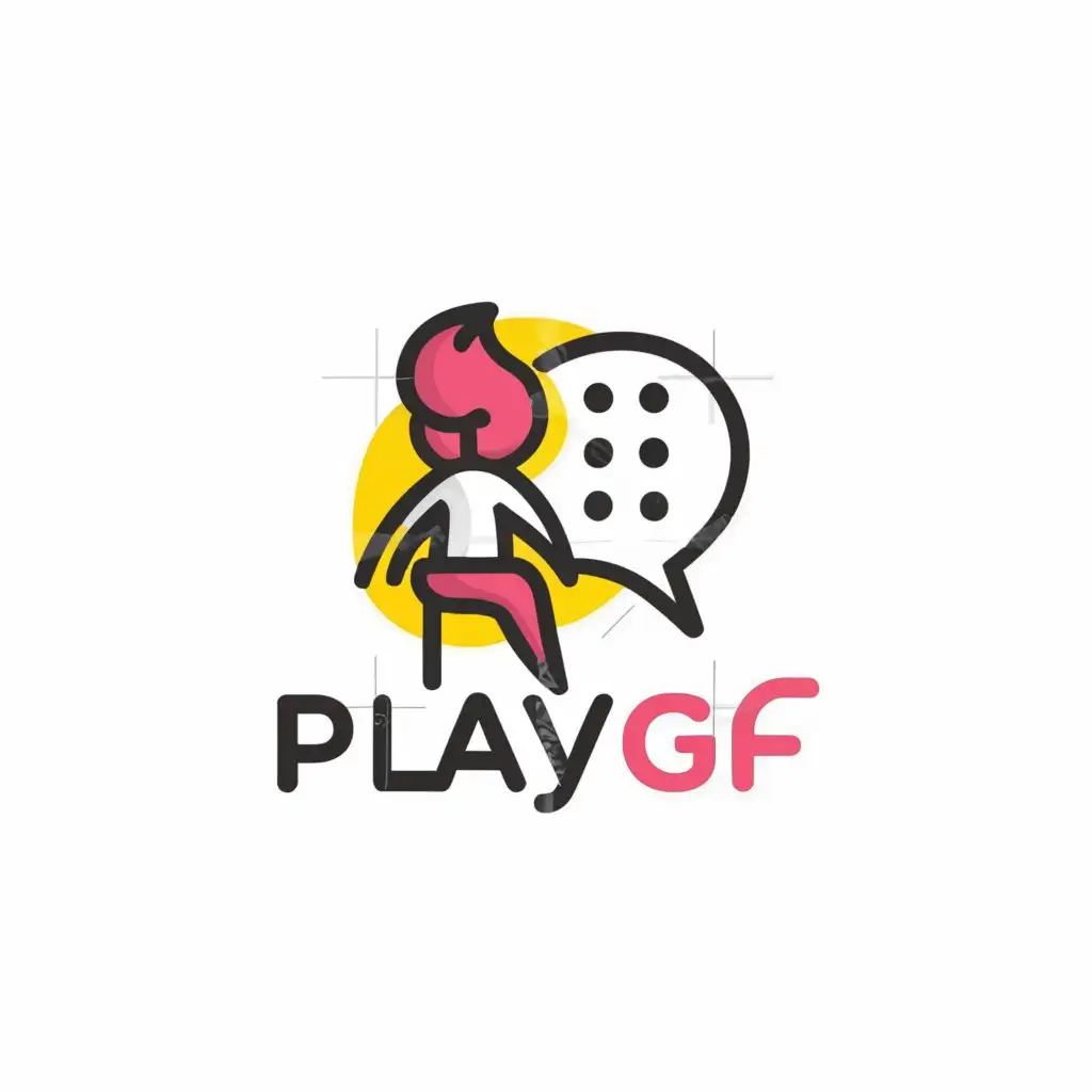 a logo design,with the text "playgf", main symbol:Girls Chat Rooms,Moderate,clear background