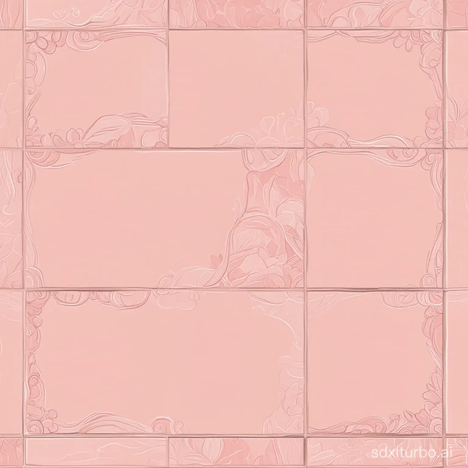 tile panel with hand-drawn colors, graphics, vector, outline, background pale pink