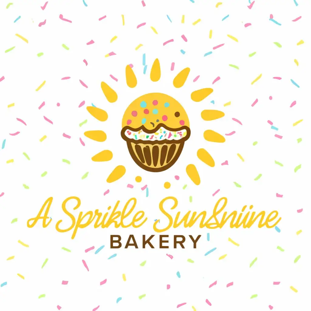 LOGO-Design-For-A-Sprinkle-of-Sunshine-Bakery-Vibrant-Sun-and-Cupcake-Theme-with-Playful-Sprinkles