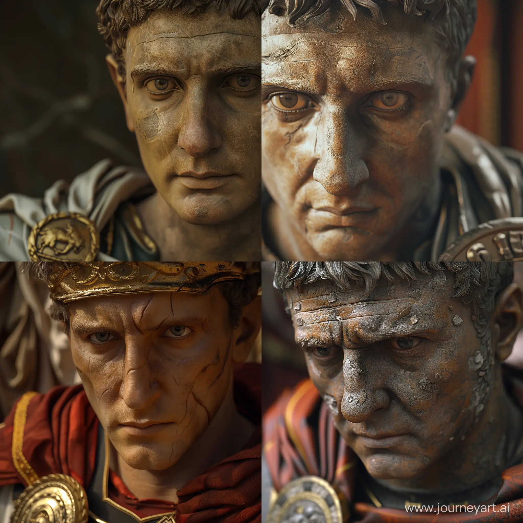 Close up image of Emperor Augustus. Impressive detailed. Cinematic shot. Realistic. 8K. HD, HQ