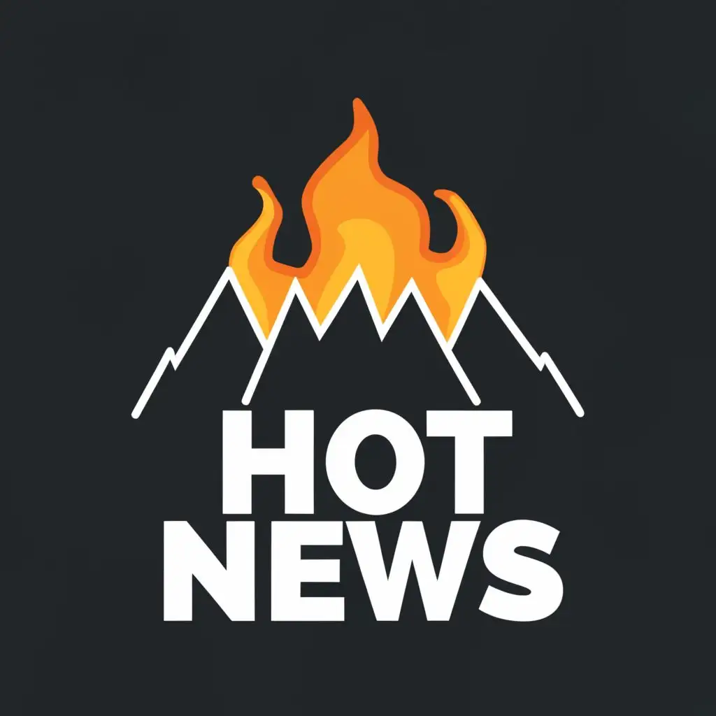 LOGO-Design-for-Hot-News-Majestic-Mount-Everest-and-Fiery-Fire-Symbol-with-a-Clear-and-Moderate-Background