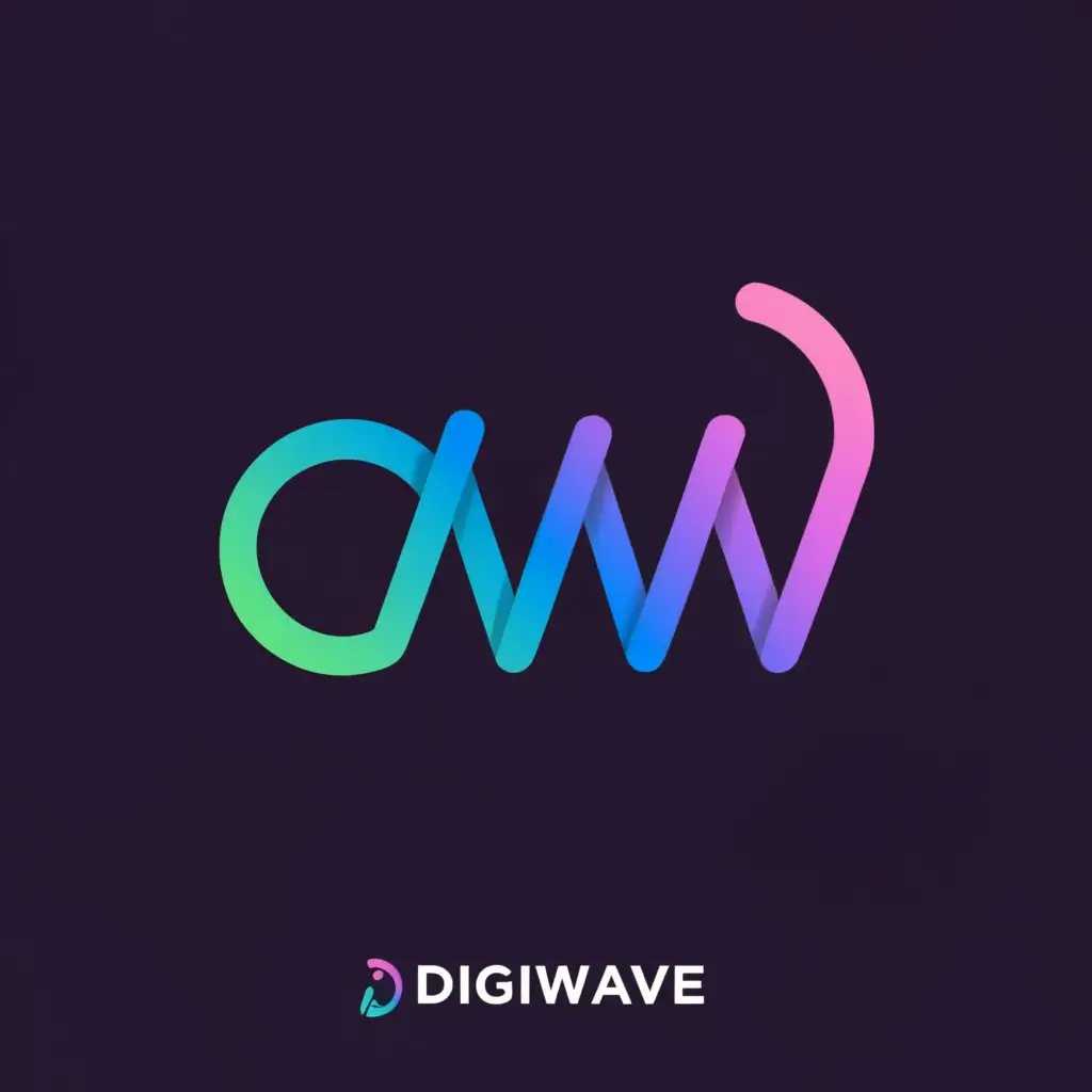 a logo design,with the text 'DigiWave', main symbol:D W,minimalistic,be used in Entertainment industry,clear background