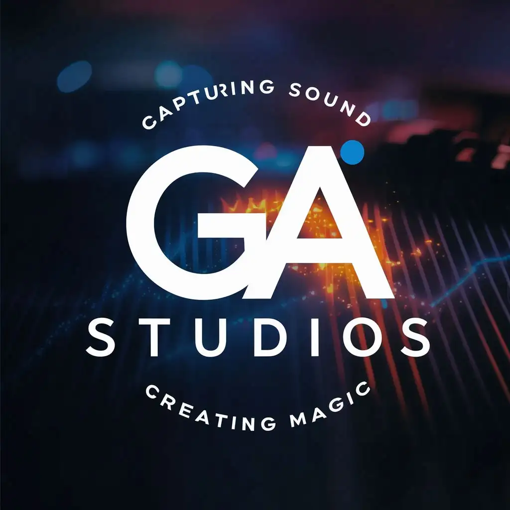 logo, Capturing Sound, Creating Magic, with the text "GA Studios", typography, be used in Entertainment industry