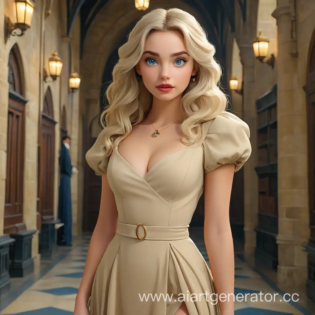Elegant-Slytherin-Girl-in-Jacquemus-Dress-Attending-Hogwarts-Ball