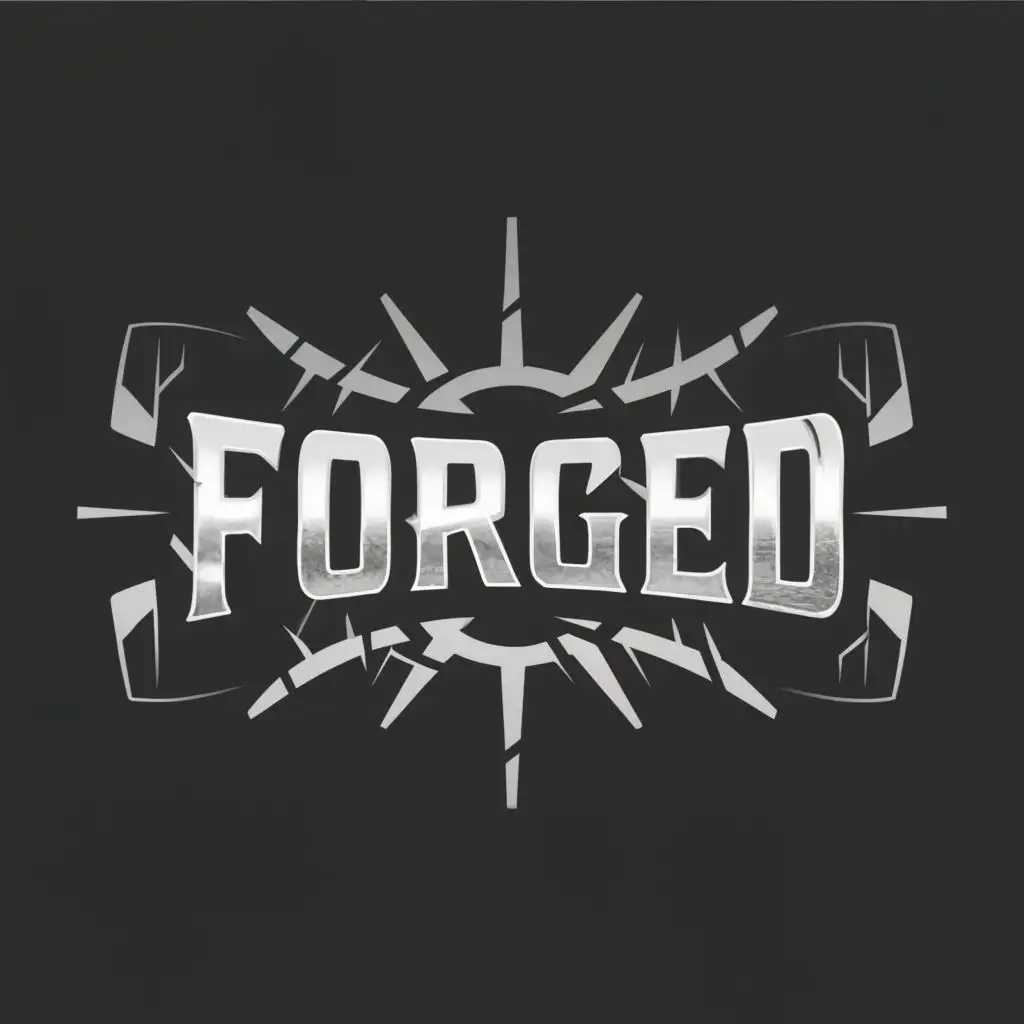 a logo design,with the text "FORGED", main symbol:cracked metal,Moderate,be used in Retail industry,clear background