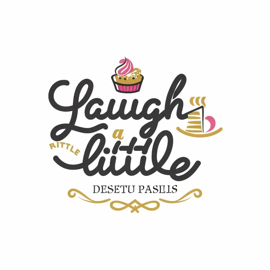 logo, Next to the name, laugh a little cake, with a white background, with the text "Desertu pasulis", typography, be used in Restaurant industry