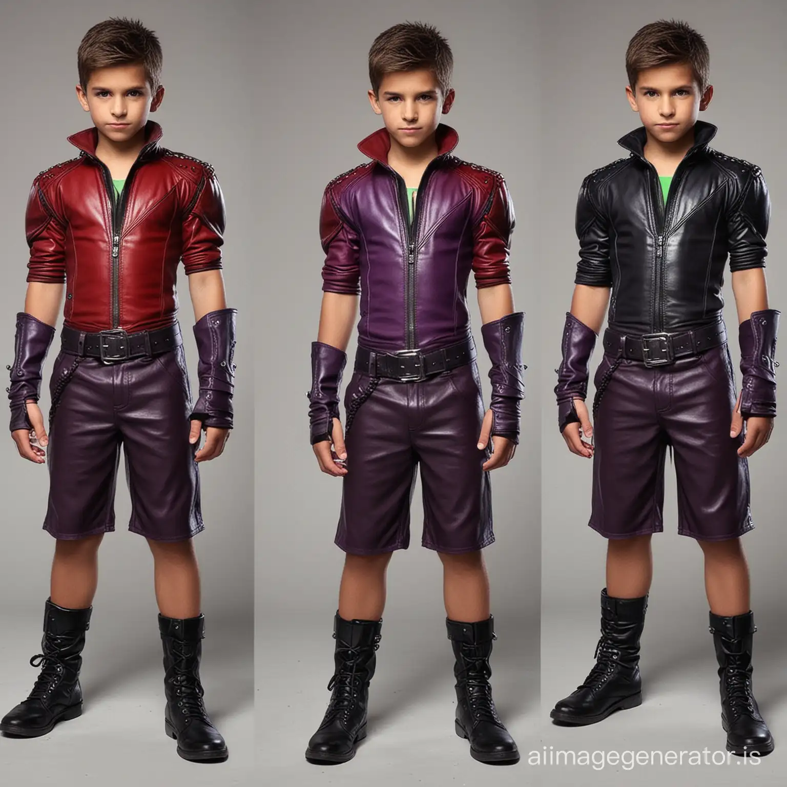 8YearOld-Boy-Villain-in-Intimidating-Purple-Leather-Outfit-with-Subtle-Red-and-Green-Accents