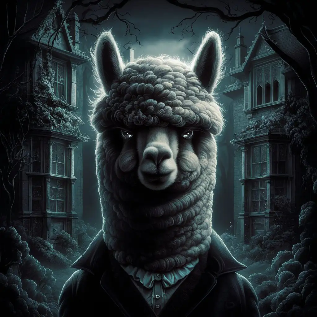 Альпака Баскервилей - тёмное, мистическое животное, которое приносит несчастье старинному английскому роду.