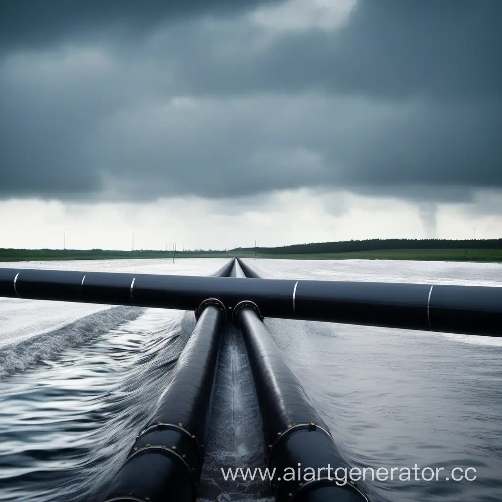 Scuba-Divers-Exploring-a-Submerged-Pipeline-through-Water-Barrier