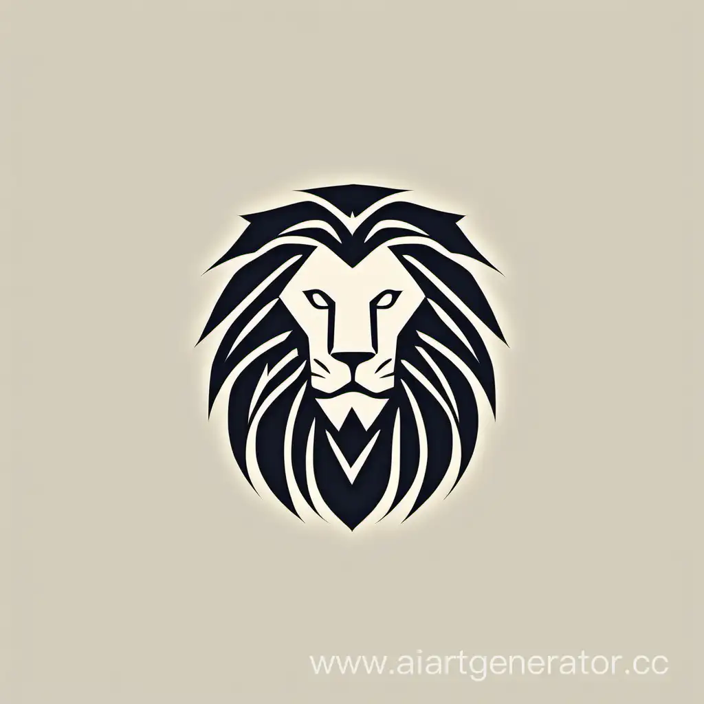 логотип в виде льва, минимализм