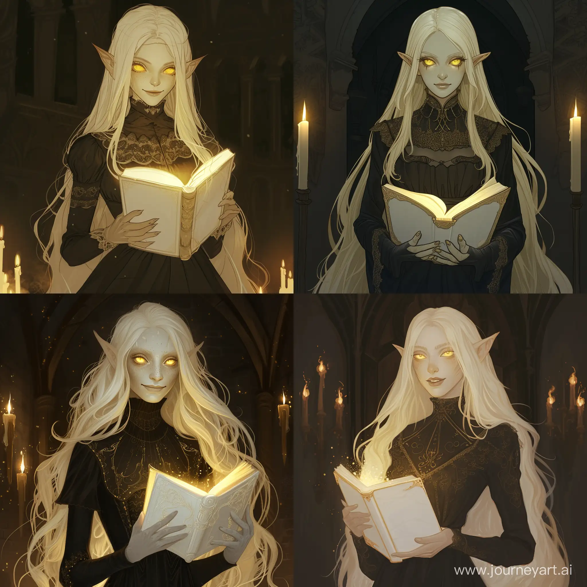 Enchanting-High-Elf-Witch-with-Golden-Book-in-Magical-Setting