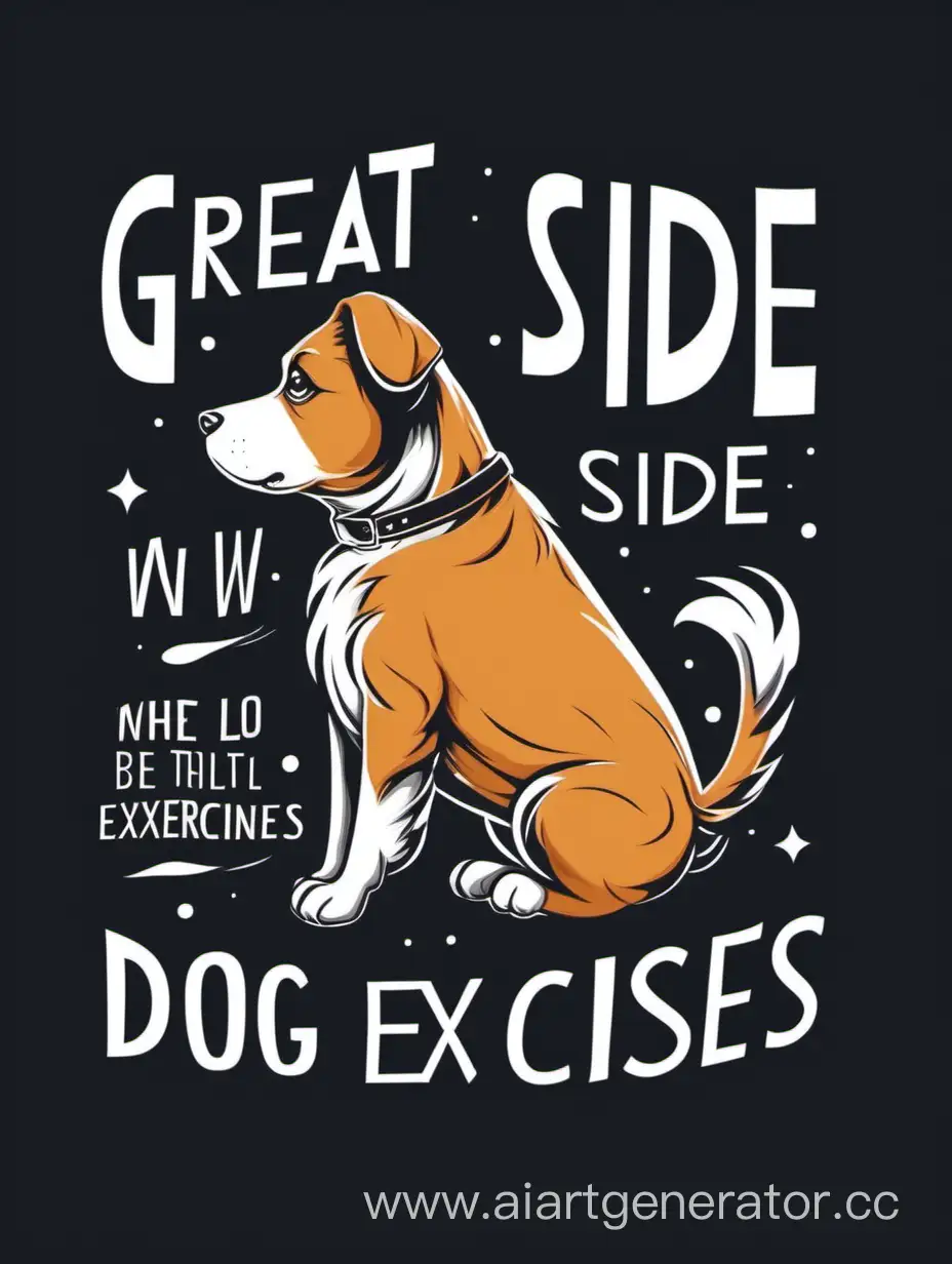 Elegant-Dog-Exercising-TShirt-Design-on-Black-Background