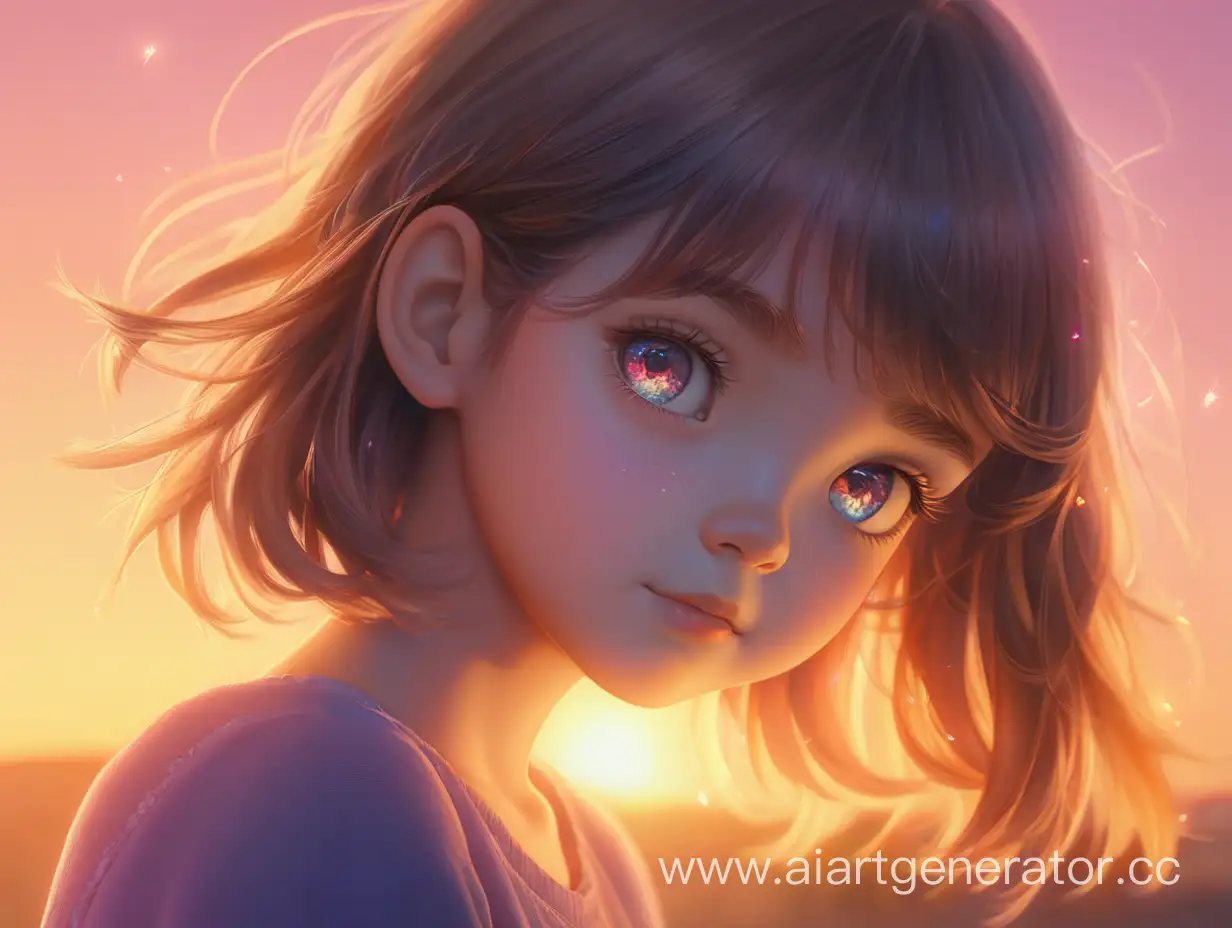 Radiant-Girl-at-Sunset-with-Cinematic-Brilliance-and-Chromatic-Aberrations