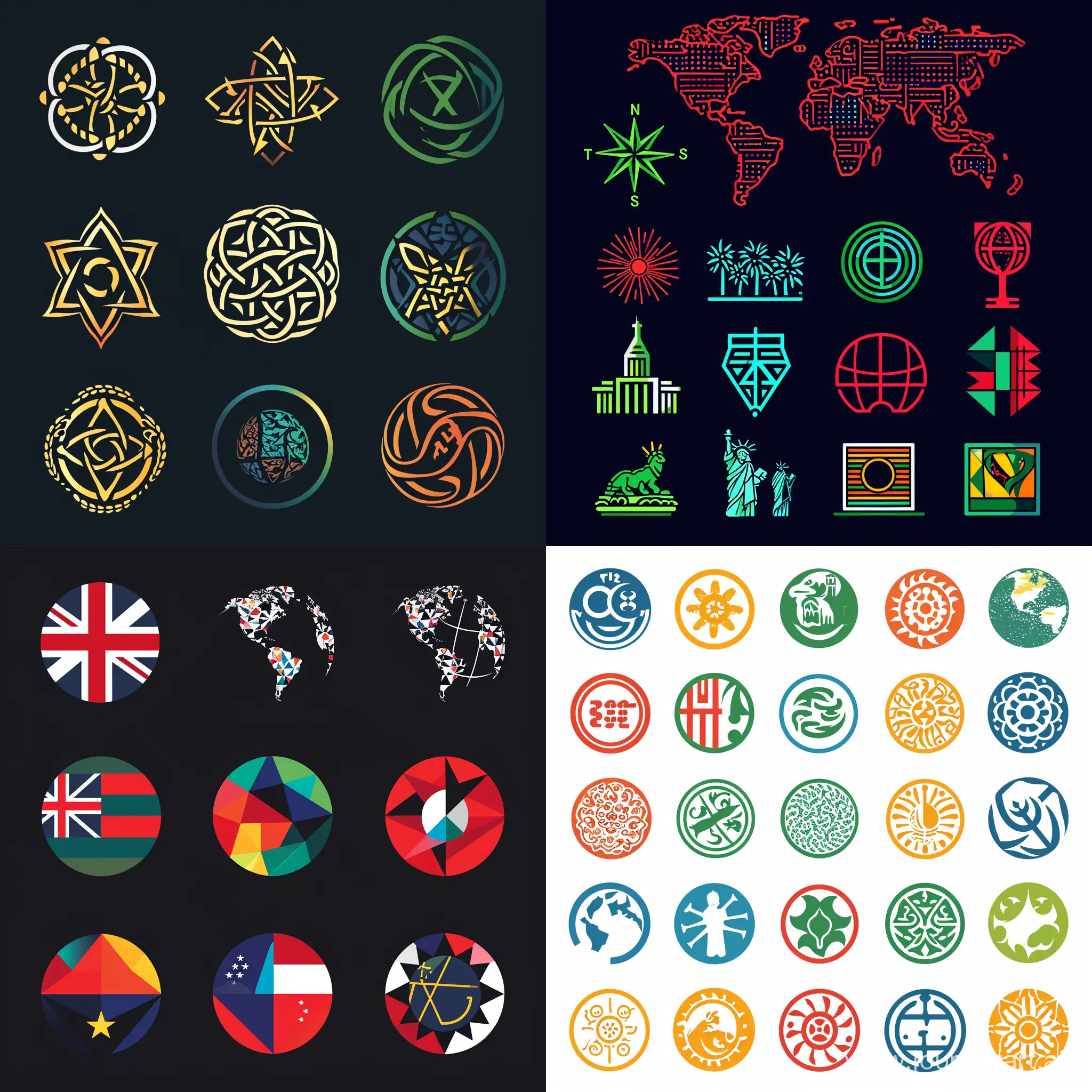 logo around the world, in vector style