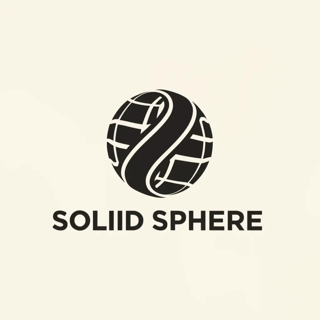a logo design,with the text "Solid Sphere", main symbol:black and white, strong and competitive, only use S and P,Moderate,be used in Entertainment industry,clear background