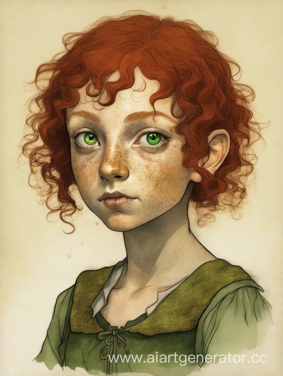 Charming-RedHaired-Halfling-Maiden-with-Freckles-in-Enchanting-Forest-Portrait