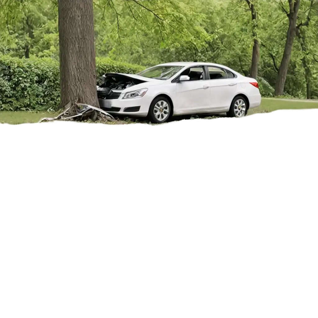 HighQuality-PNG-Image-Car-Crashed-into-a-Tree-Captivating-Visual-Representation